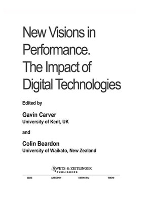 cover image of New Visions In Performance